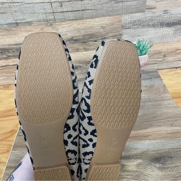 Vivaia Margot square toe V-cut ballet flats dark leopard women’s 9.5 - Picture 8 of 10